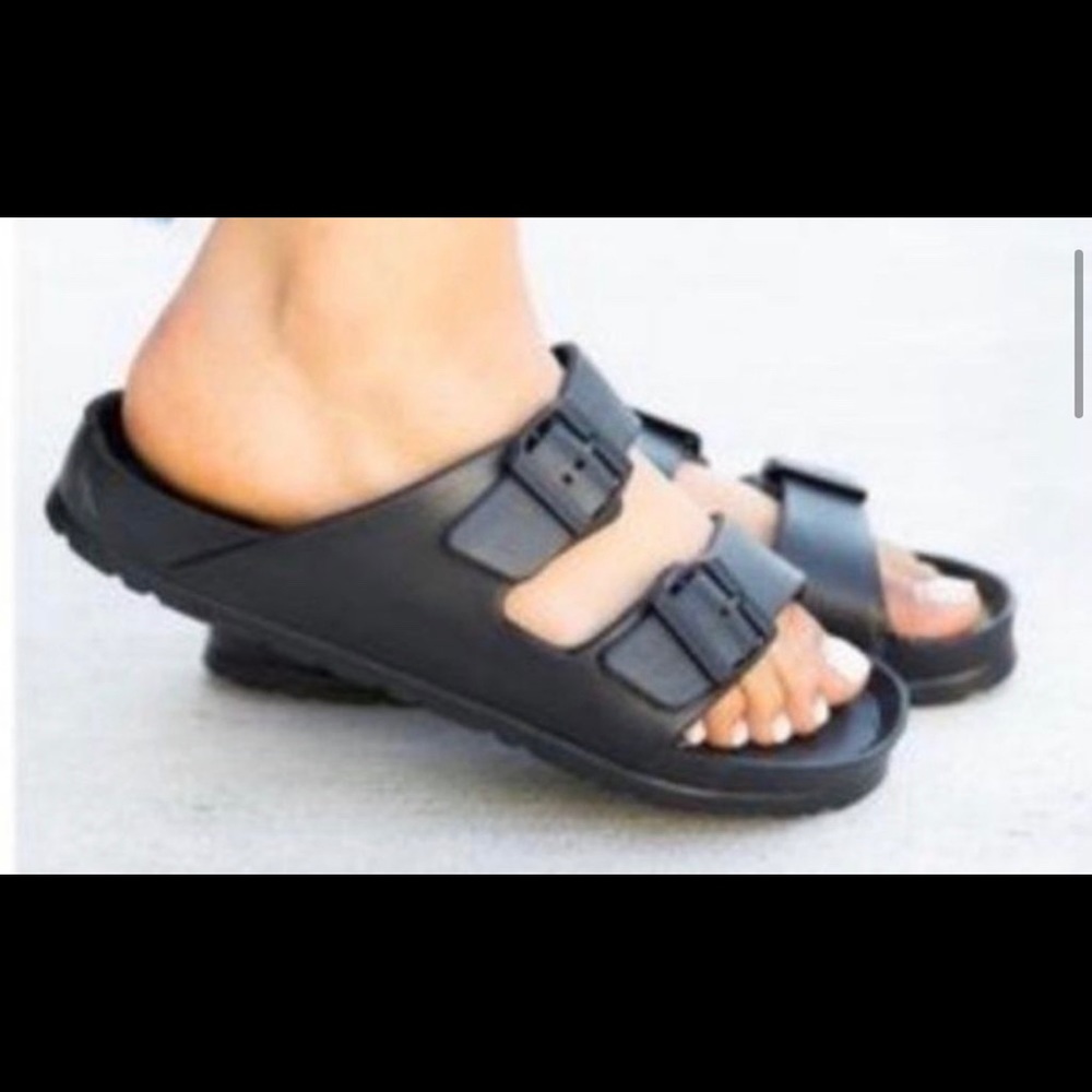 Black foam slides